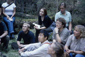 Students at a field class