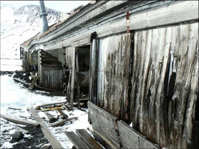 Decaying buildings at Deception Island