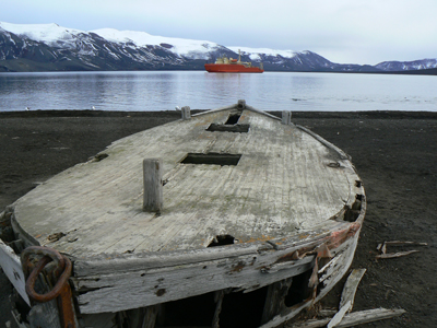 Decaying historic boat