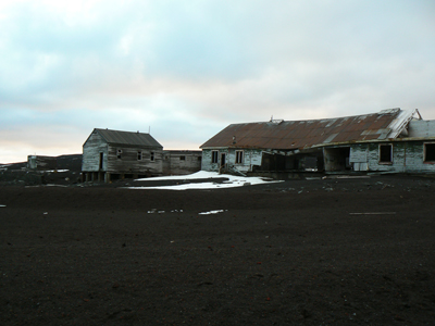 Historic buildings on Deception Island